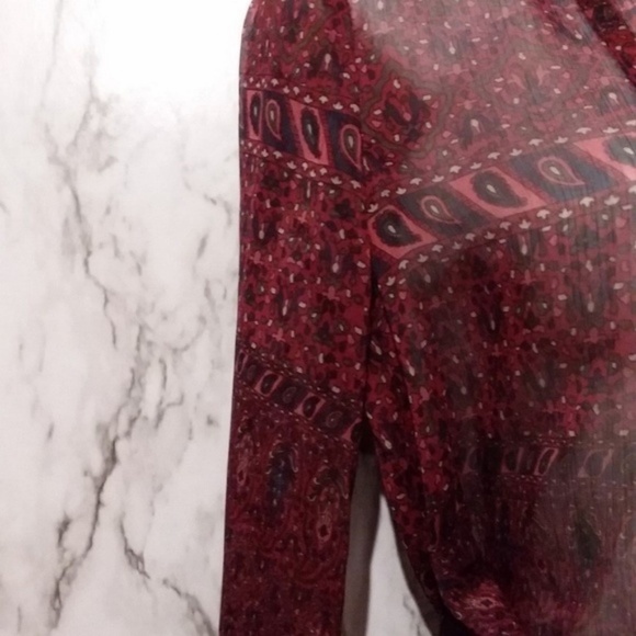 Converse One Star Sheer Paisley Tunic Top Medium - Picture 2 of 2